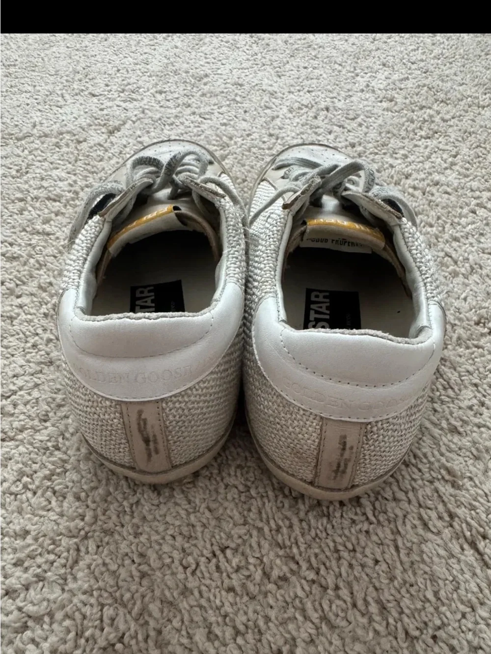 Golden Goose Kids Cream Sneakers with Black Star Accent